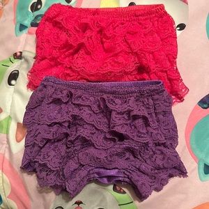 Lacey bloomers hot pants lot purple and pink